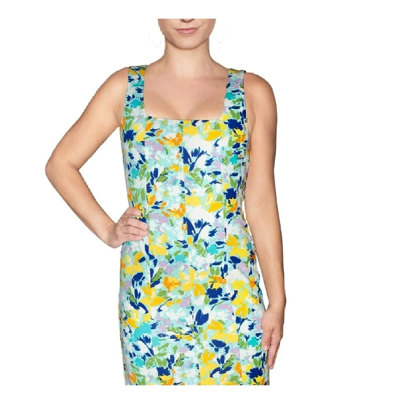 Glamour DressRachel Roy Women's Freya Floral Print Corset Midi Dress Blue Size X-Large