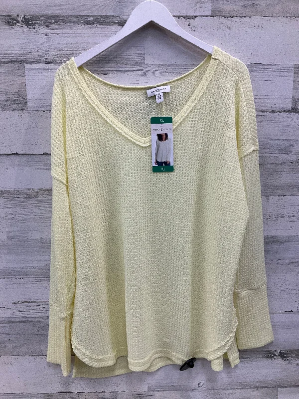 women's tops with sleeveless designsTop Long Sleeve By Vintage America In Yellow, Size: Xl