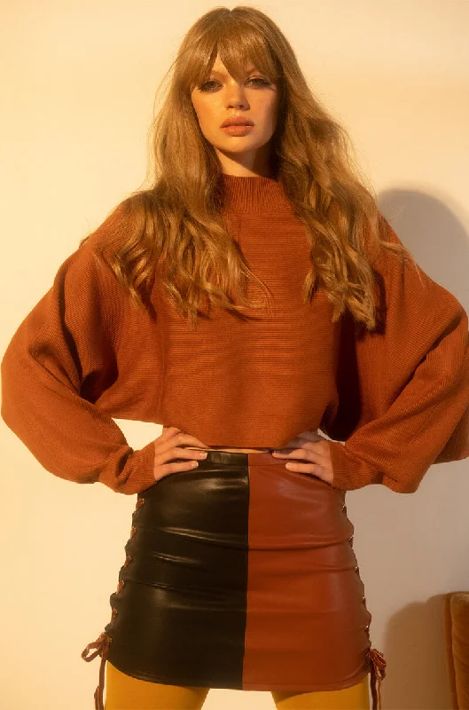 women's tops for those who love to shop for unique findsYOUR LOVE LIGHT KNIT SWEATER rust