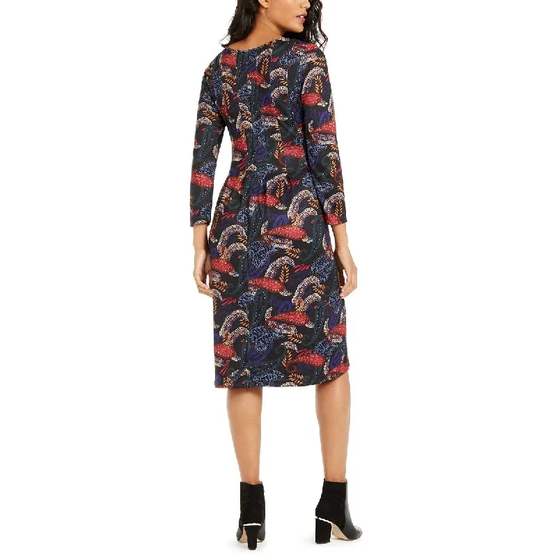 women's limited-edition dressesNy Collection Women's Midi Dress Paisley Print Knee Black Size Petite Small