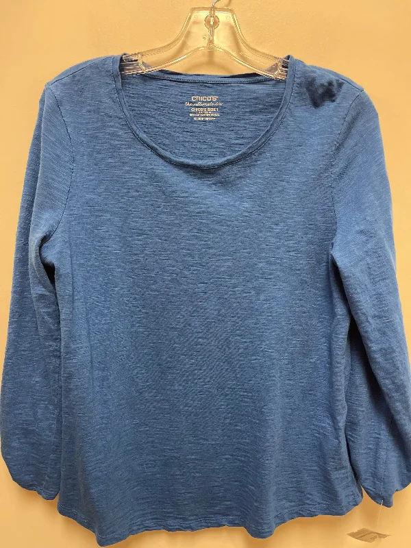 women's tops for boho-chic stylesTop Long Sleeve By Chicos In Blue, Size: M