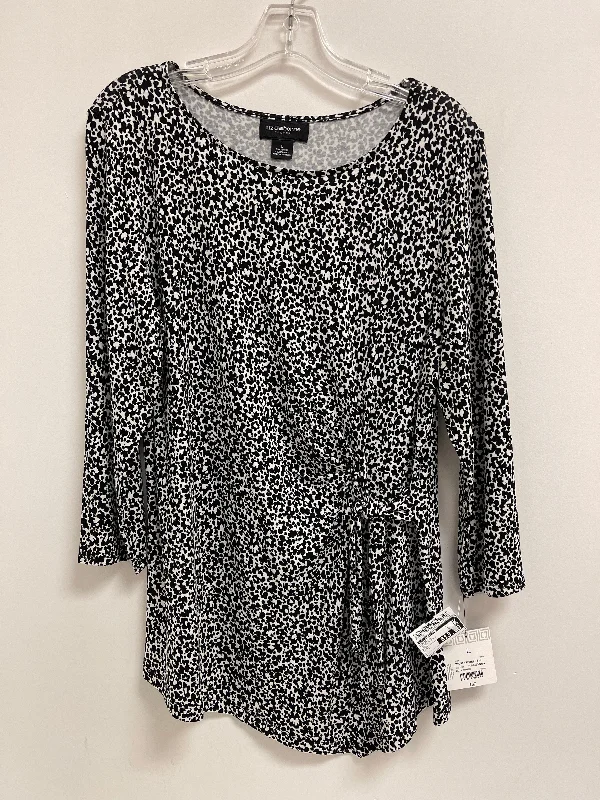 women's tops for relaxed weekendsTunic Long Sleeve By Liz Claiborne In Black & White, Size: L