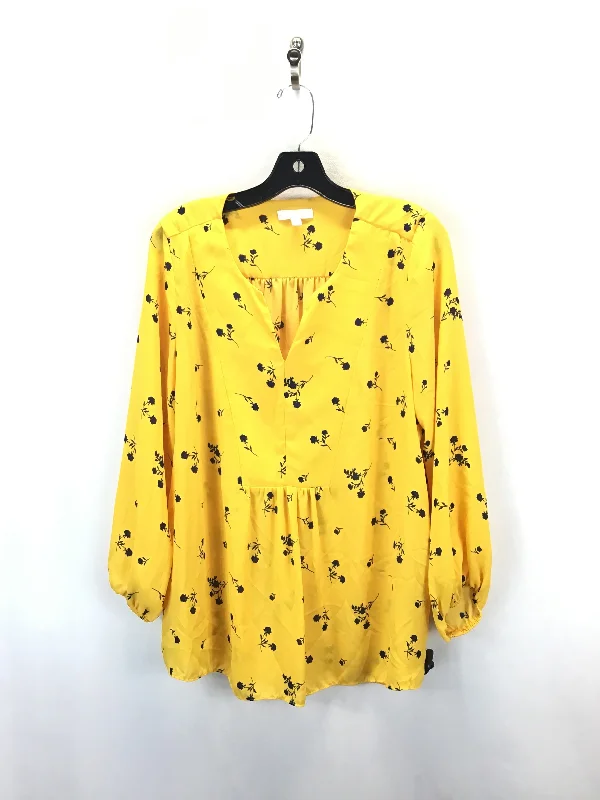 women's tops for those who want to elevate their everyday wear with chic and elegant piecesTop Long Sleeve By Clothes Mentor In Yellow, Size: 1x