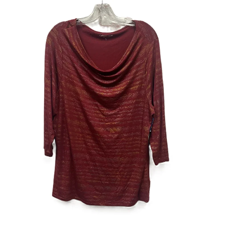 cozy women's tops for fall and winterTop Long Sleeve By Coldwater Creek In Red, Size: Xl