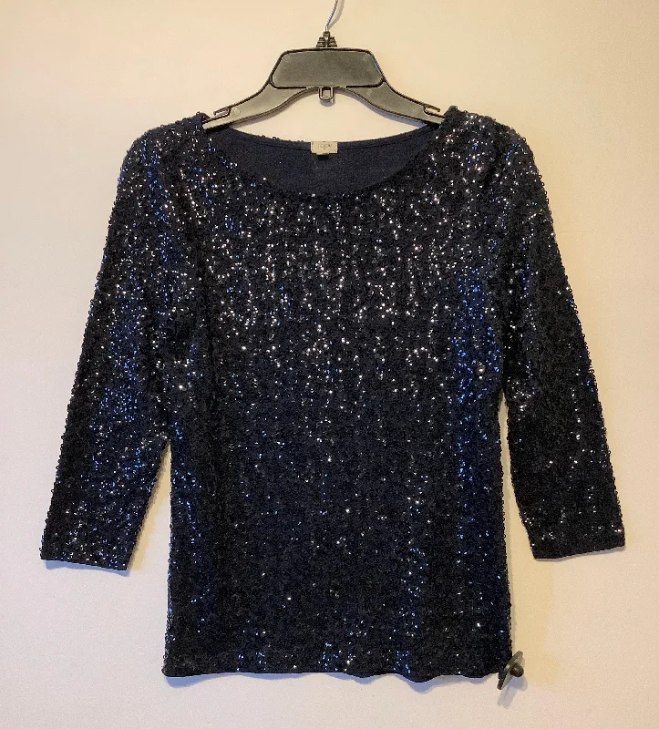 women's tops for those who believe in expressing their individuality through fashionTop Long Sleeve By J. Crew In Navy, Size: S