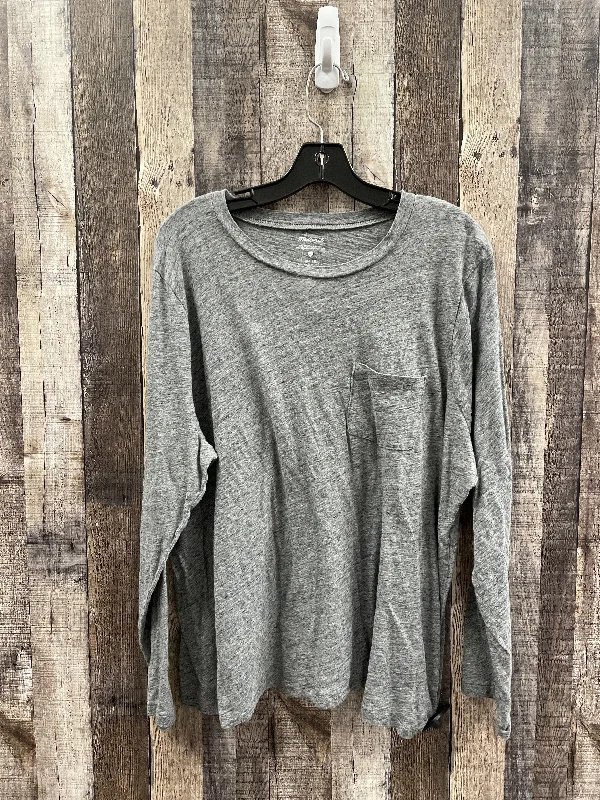 women's tops for those who value both quality and affordabilityTop Long Sleeve By Madewell In Grey, Size: 2x