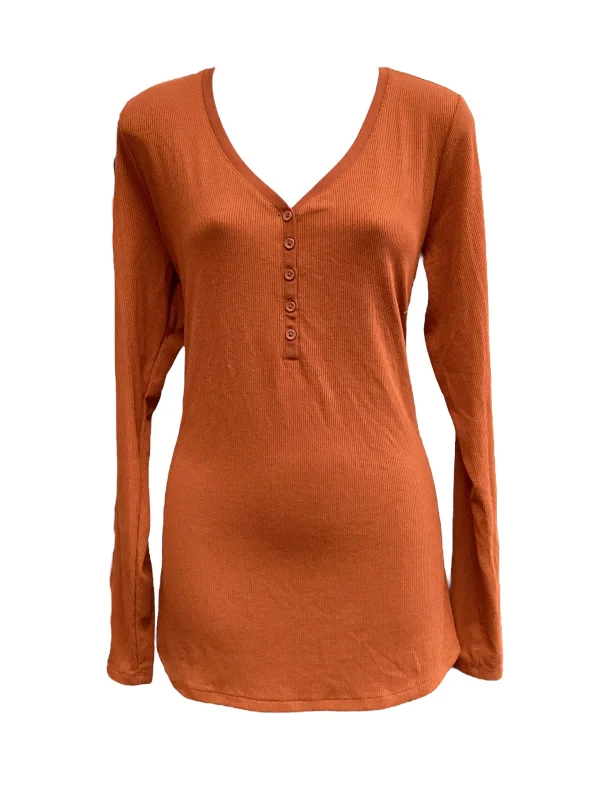 chic women's tops for everyday wearTop Long Sleeve By Ana In Orange, Size: Xl