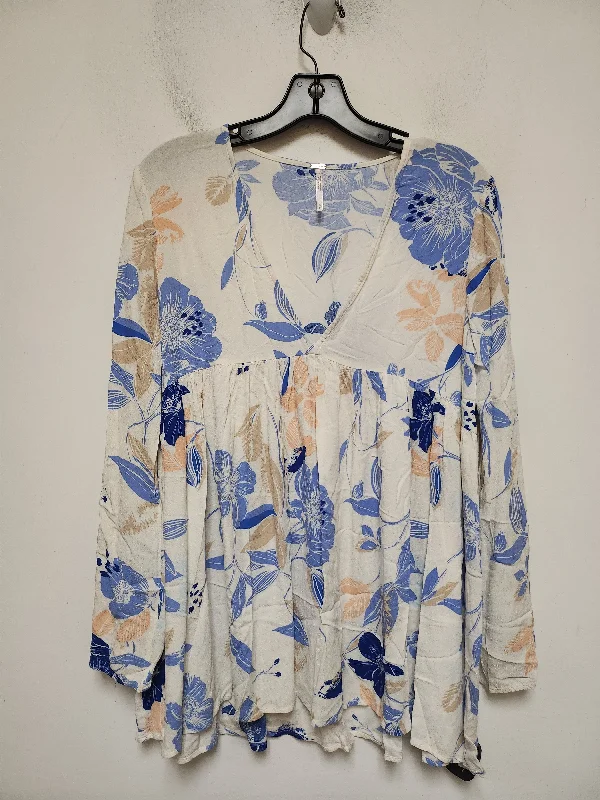 women's tops for minimalist aestheticsTop Long Sleeve By Free People In Floral Print, Size: S