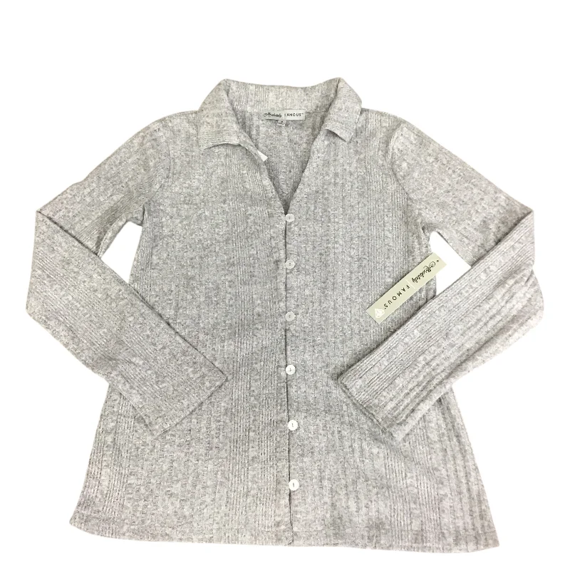 women's tops with lace-up frontsTop Long Sleeve By Absolutely Famous In Grey, Size: S