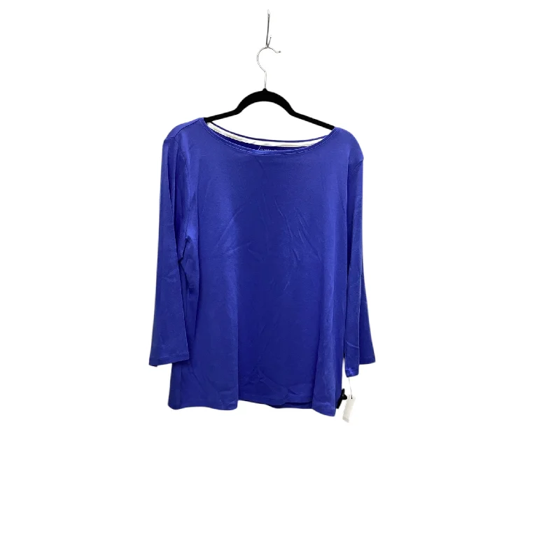 women's tops for relaxed weekendsTop Long Sleeve Basic By Talbots In Blue, Size: Xl