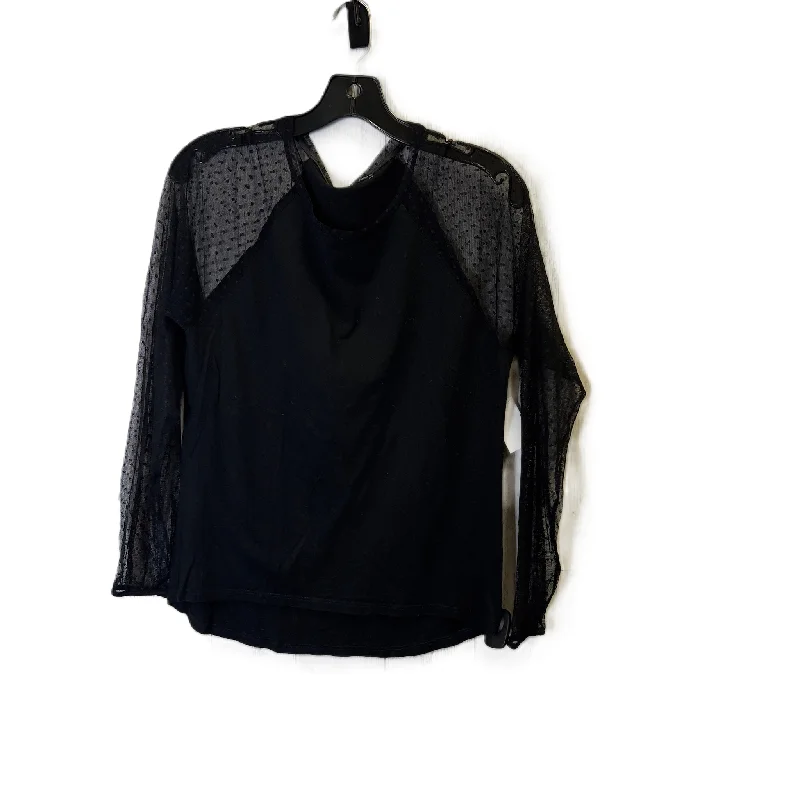 women's tops with lace-up frontsTop Long Sleeve By Zara In Black, Size: M