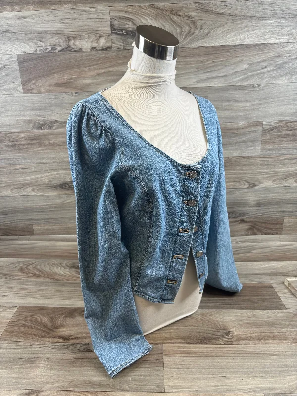 women's tops for those who love to dress up their casual looks with stylish topsTop Long Sleeve By Levis In Blue Denim, Size: M