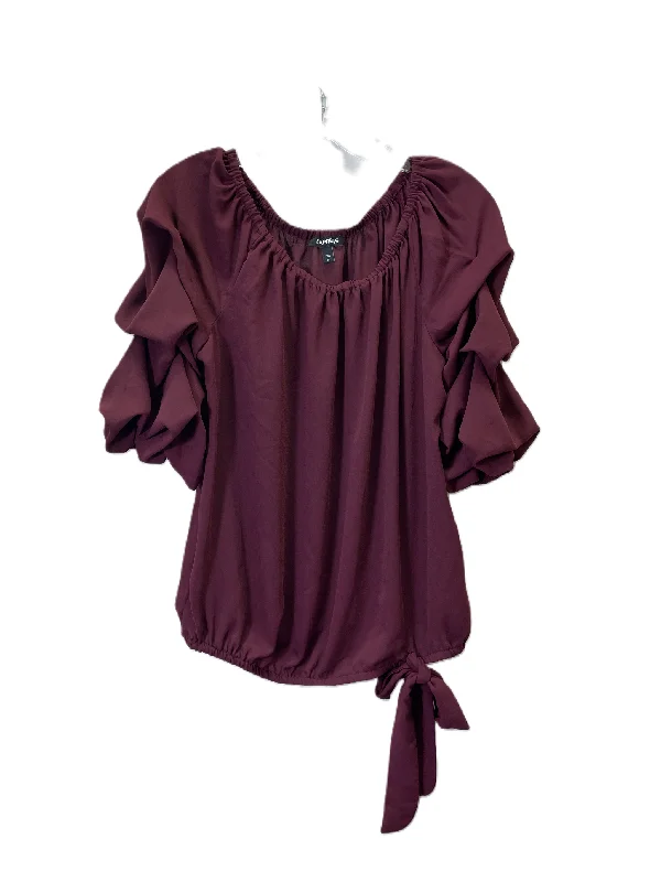 women's tops for those who want to stay cool and chic during warmer weatherTop Long Sleeve By Express In Maroon, Size: Xl