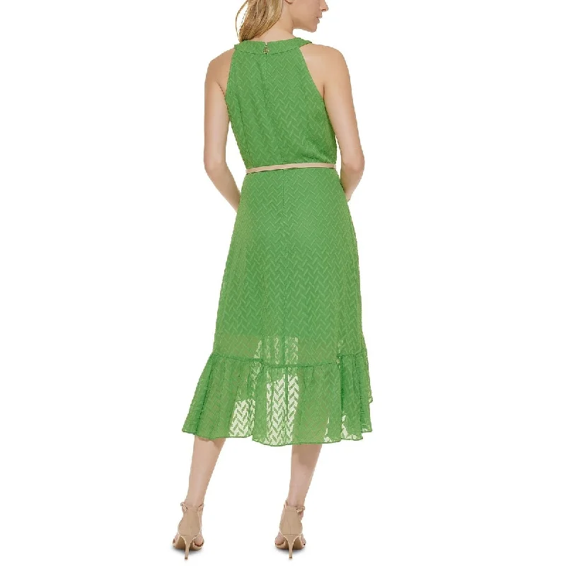 women's stylish dressesTommy Hilfiger Women's Textured Halter Midi Dress Green Size 4