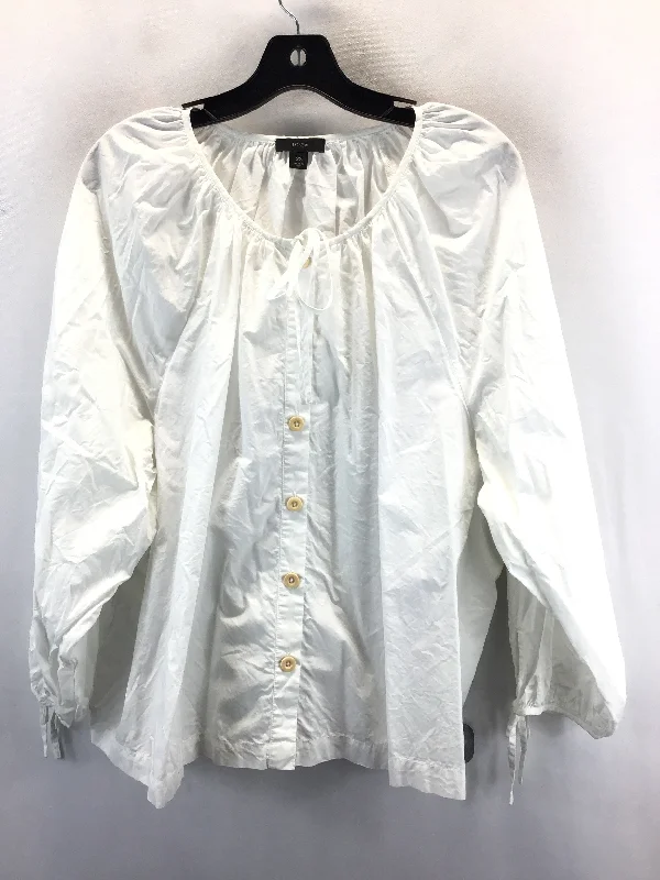 women's tops for those who want to show off their figure in a flattering wayTop Long Sleeve By J. Crew In White, Size: 3x