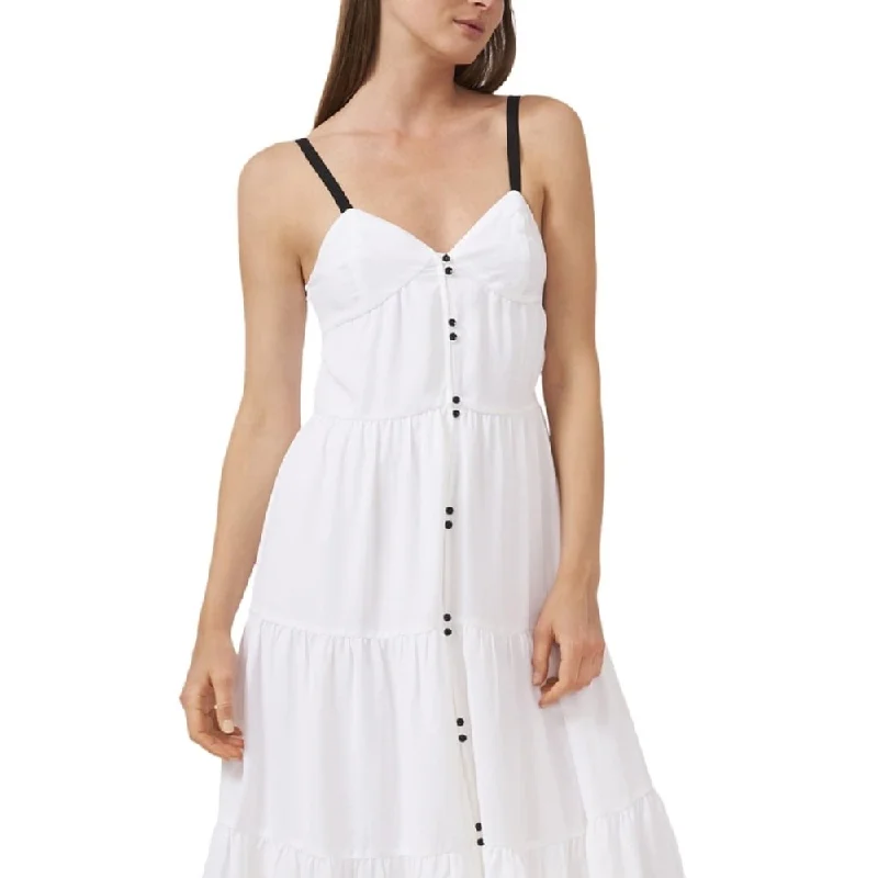 women's evening dressesRiley & Rae Women's Tiered Gauze Midi Dress White Size 10