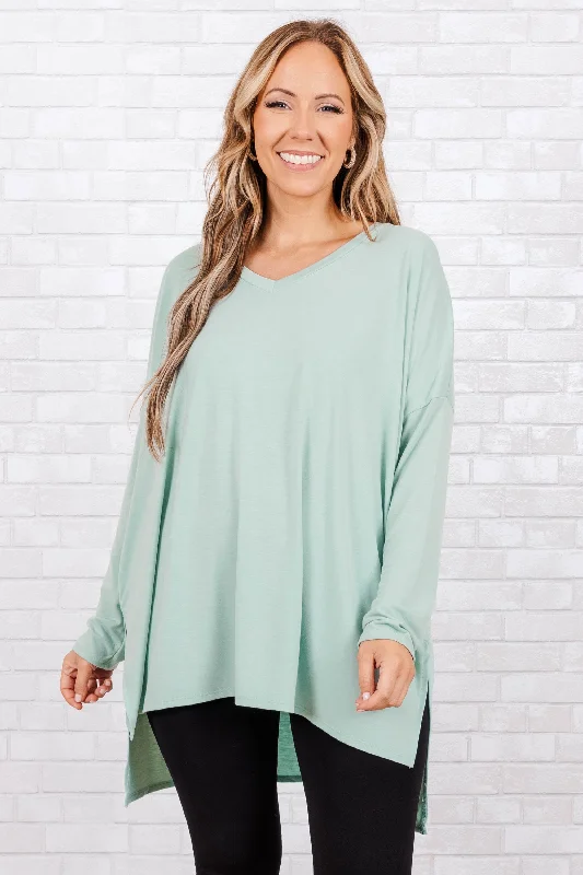 women's tops for mixing and matching with different bottomsWhat About You Top, Light Green