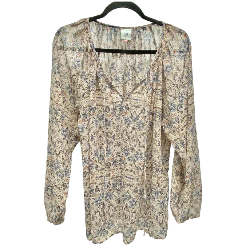 women's tops for those who want to stay updated with the latest fashion trendsTop Long Sleeve By Cabi In Floral Print, Size: M