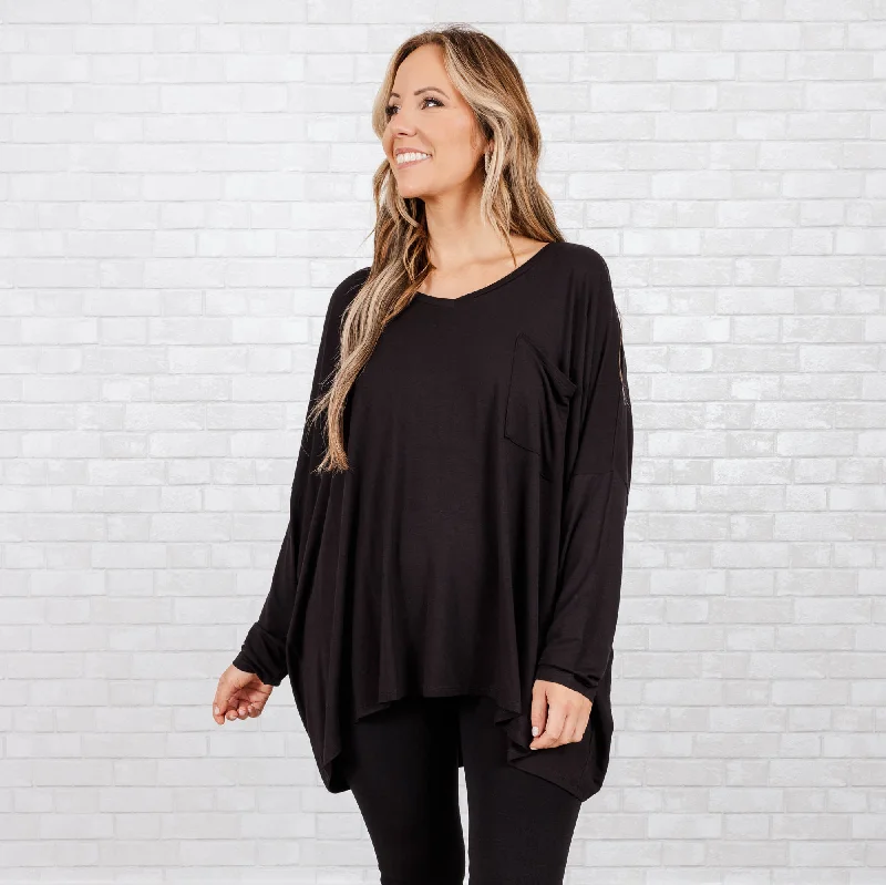 women's tops for those who want to add a pop of color to their outfitsCall Me Today Top, Black