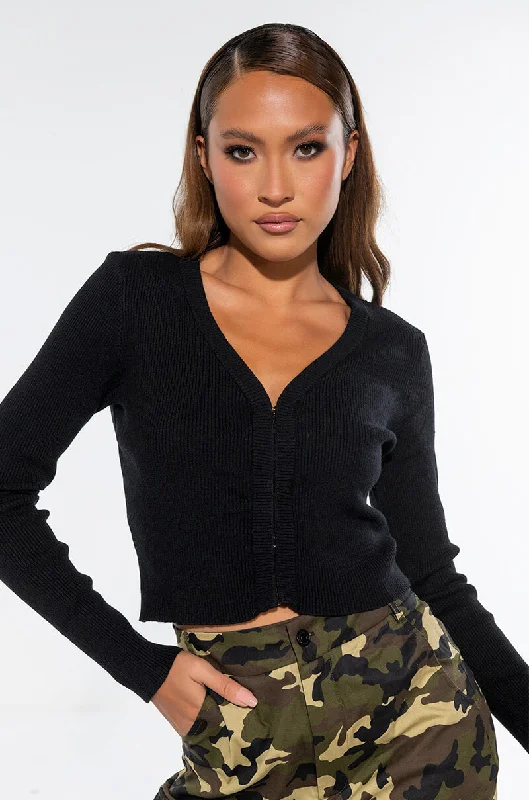 women's tops with sequin embellishmentsVENUS KNIT HOOK AND EYE DETAIL SWEATER