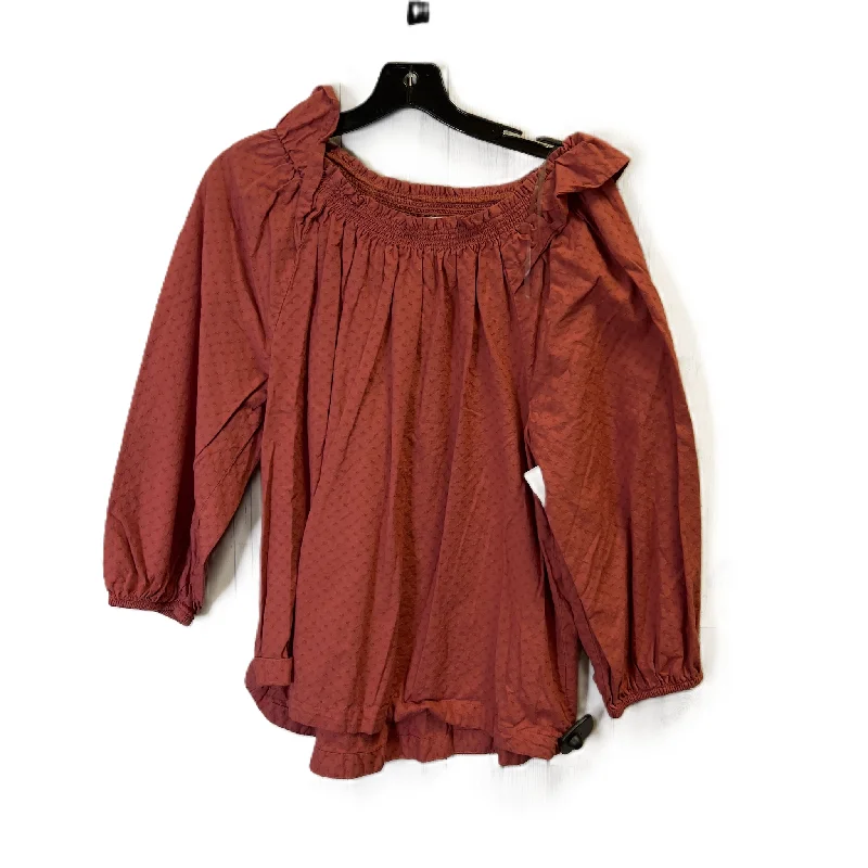 women's tops for evening soireesTop Long Sleeve By Sonoma In Red, Size: Xl