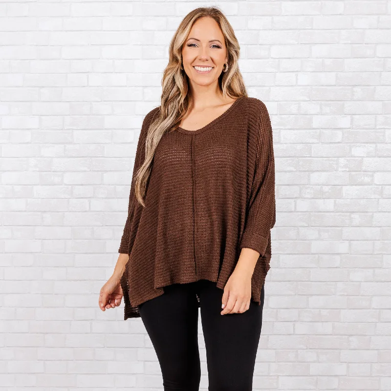 women's tops for those who believe in expressing their individuality through fashionLet Me Think Top, Brown