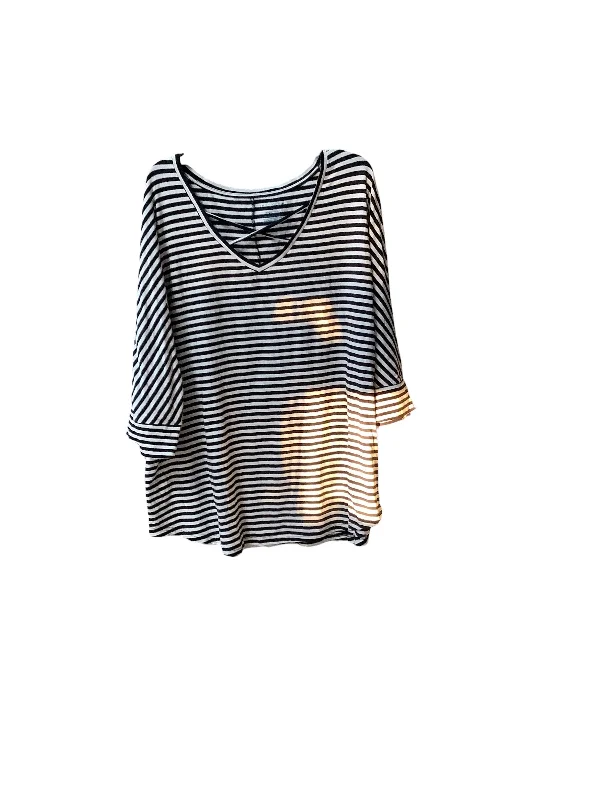 women's tops for date nightsTop Long Sleeve Basic By Boutique + In Striped Pattern, Size: 2x