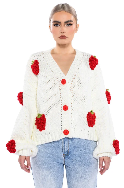 breathable women's tops for summerBERRIES BUTTON CARDIGAN