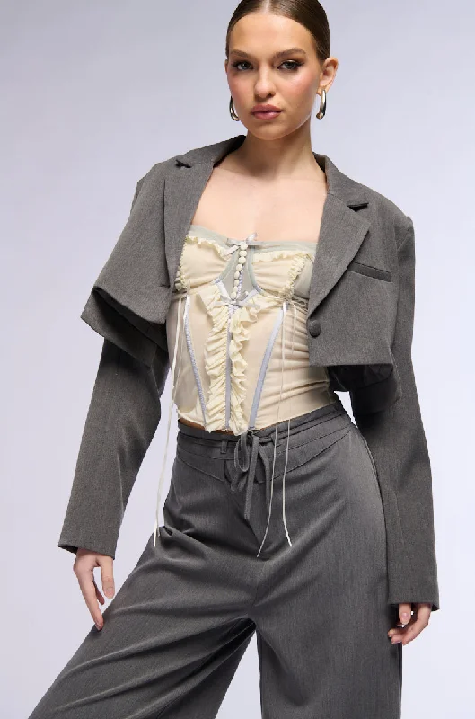 women's coats with belted waistsSUCH A CLASSIC CROP BLAZER