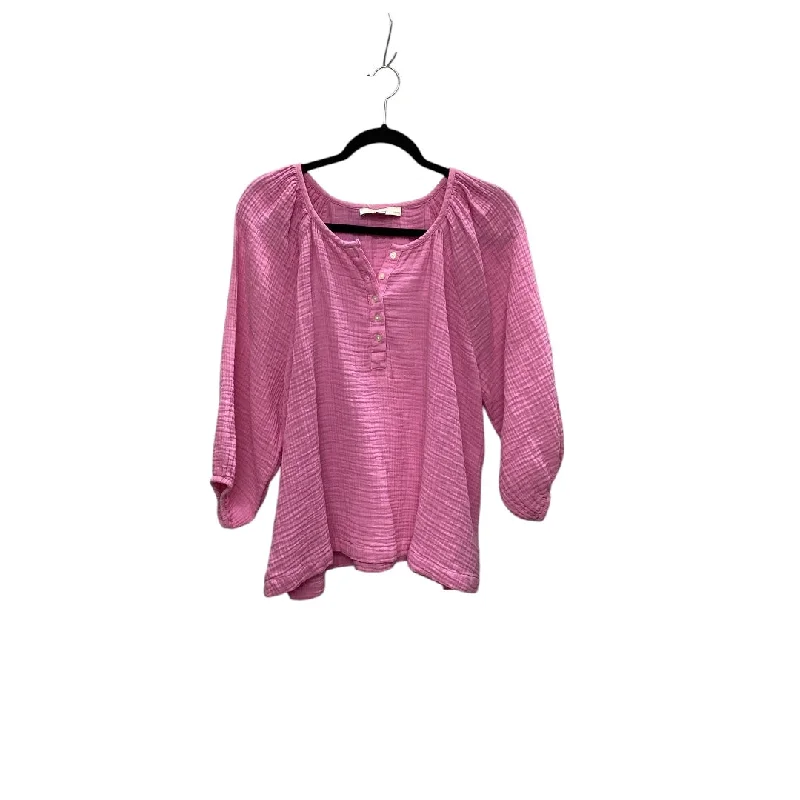 women's tops that offer a perfect blend of style, comfort, and affordabilityTop Long Sleeve By Loft In Pink, Size: Xxl