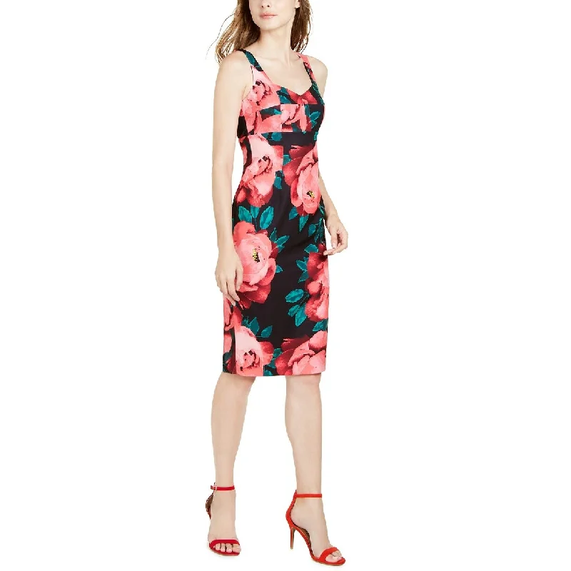 women's ruffle dressesTrina Turk Women's Sweetheart Floral-Print Midi Dress Black Size 6