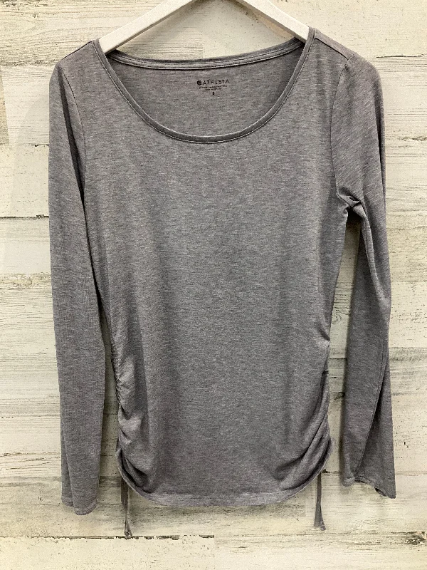 lace women's topsTop Long Sleeve By Athleta In Grey, Size: S