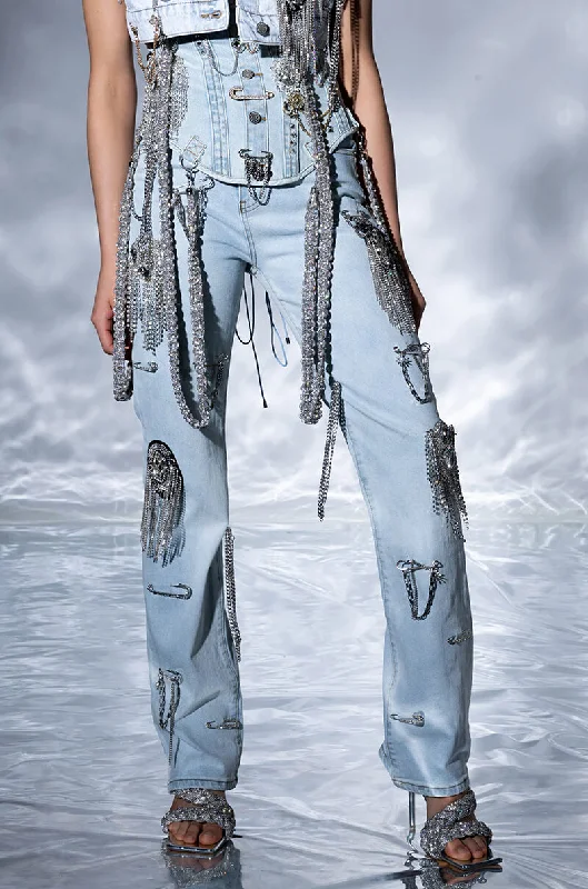 HOUDINI EMBELLISHED WIDE LEG JEAN