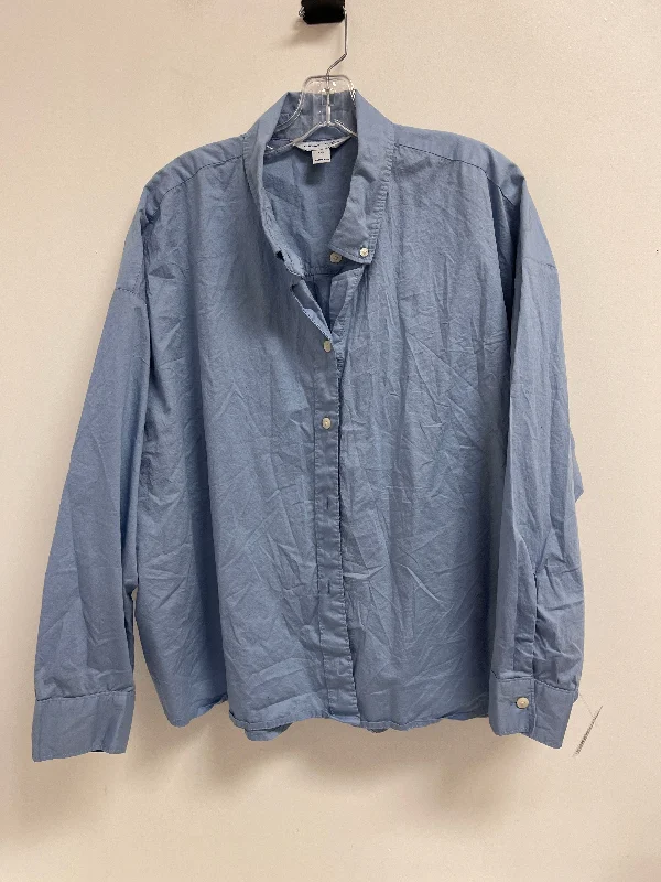 women's tops for those who want to create outfits that reflect their personal style and sense of fashionBlouse Long Sleeve By Old Navy In Blue, Size: 2x