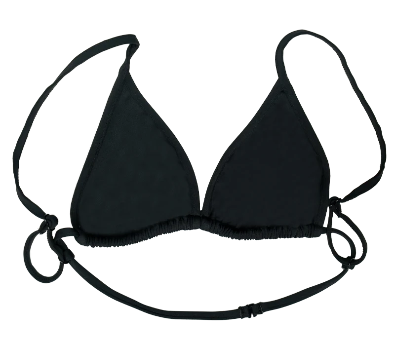 High-Waisted Female SwimwearREAL Strung Bikini Top-Black