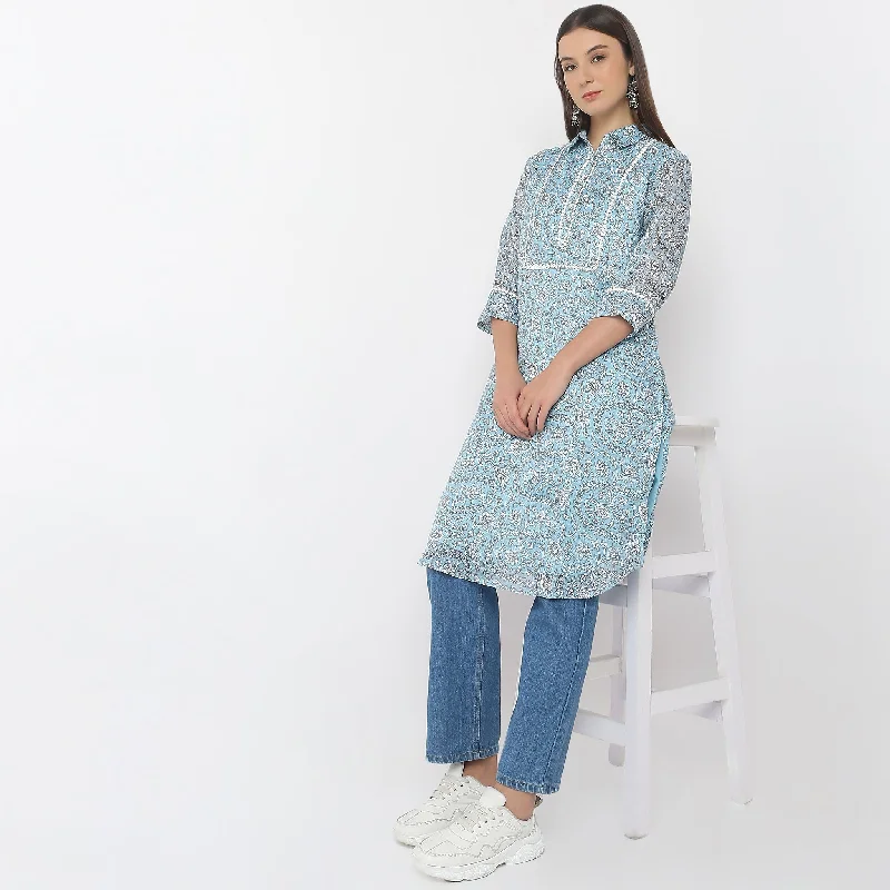 Flare Fit Printed Kurta