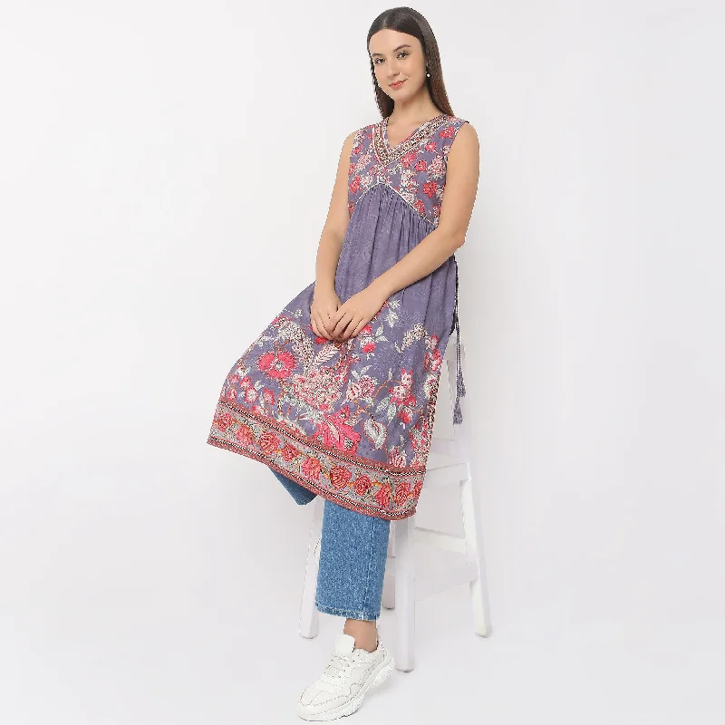 Flare Fit Printed Kurta