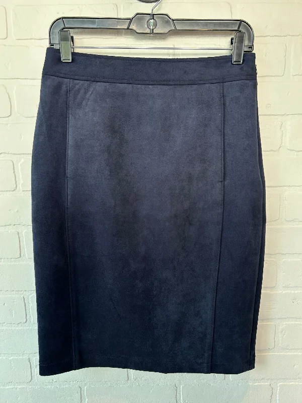 women's stretch skirtsBlue Skirt Midi Loft, Size 2