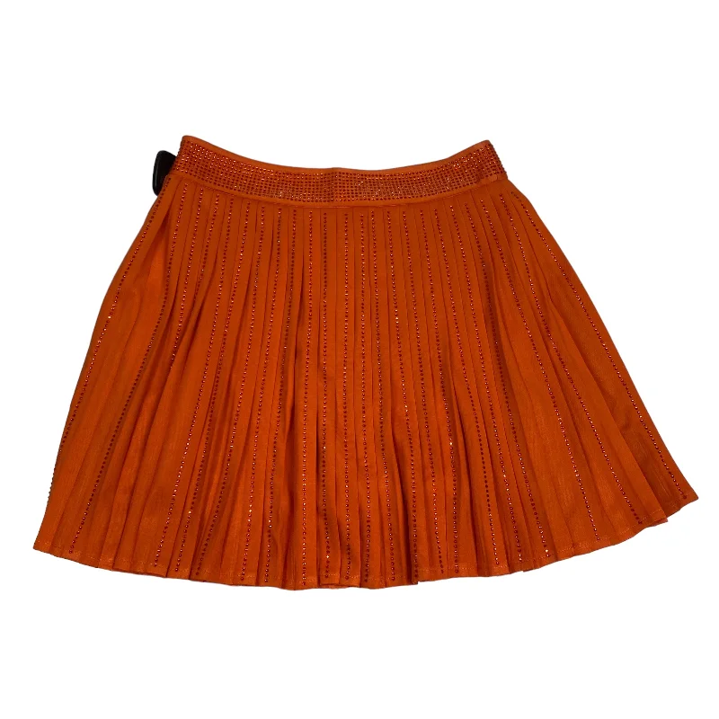 women's affordable velvet skirtsOrange Skirt Mini & Short Nylon , Size M