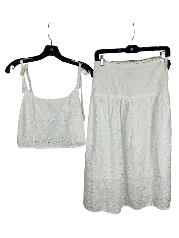 women's knitted mini skirts for casual wearWhite Skirt Set 2pc Old Navy, Size S