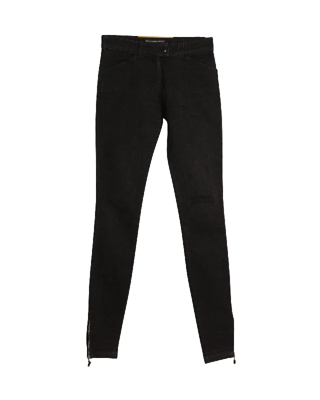 women's elastic waist pantsBalenciaga Skinny Jeans in Black Cotton