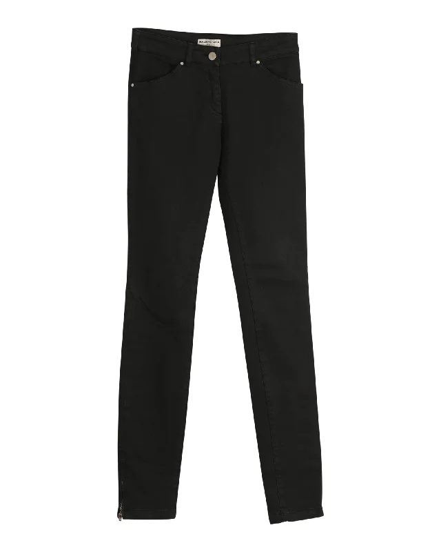 women's bell-bottom pantsBalenciaga Skinny Jeans in Black Denim Cotton