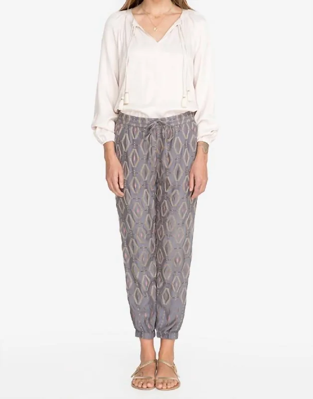 women's yoga pantsDiamond All Over Embroidered Pant In Dusty Mountain