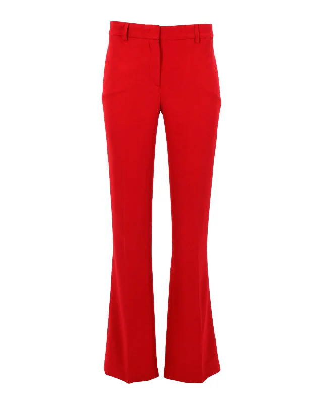 women's wool pantsEmilio Pucci Boot-Cut Trousers in Red Viscose