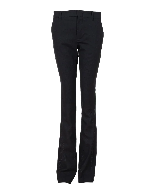 women's capri pantsFlared Silk Trousers with Tweed Detail