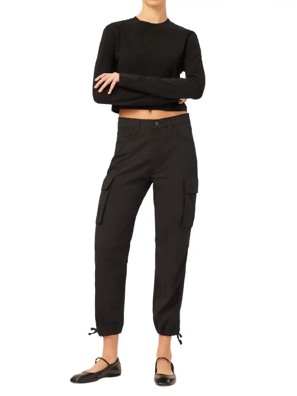 women's chiffon pantsGwen Cargo Jogger In Black