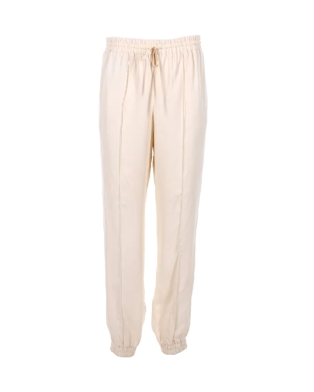 women's high-performance pantsJil Sander Drawstring Pants in Ecru Satin