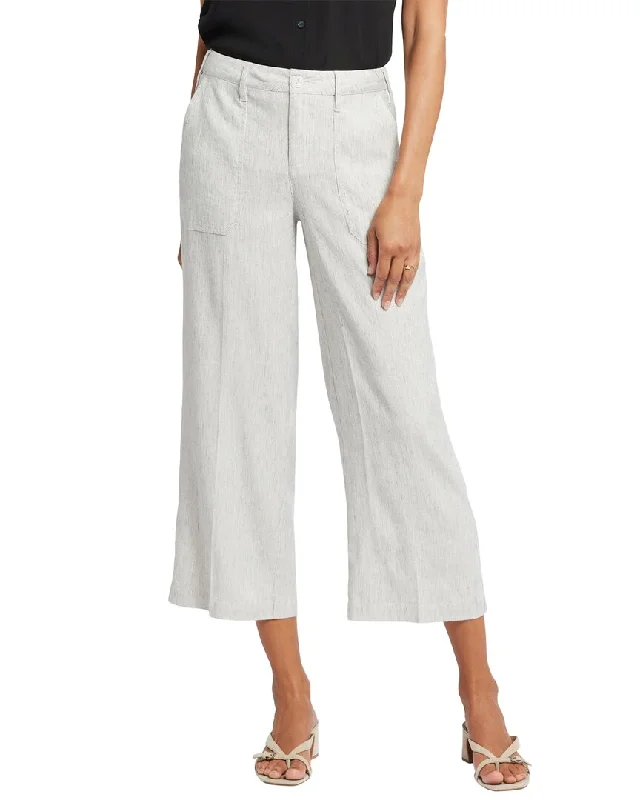 women's ripped pantsNYDJ Cargo Slubby Stripe Wide Leg Pant