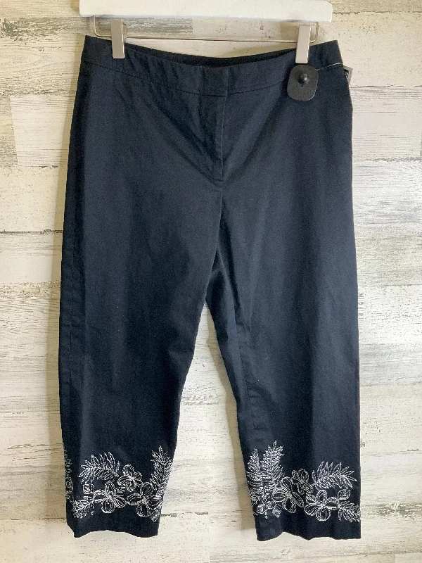 women's chiffon pantsPants Cropped By Apostrophe In Black, Size: 8petite