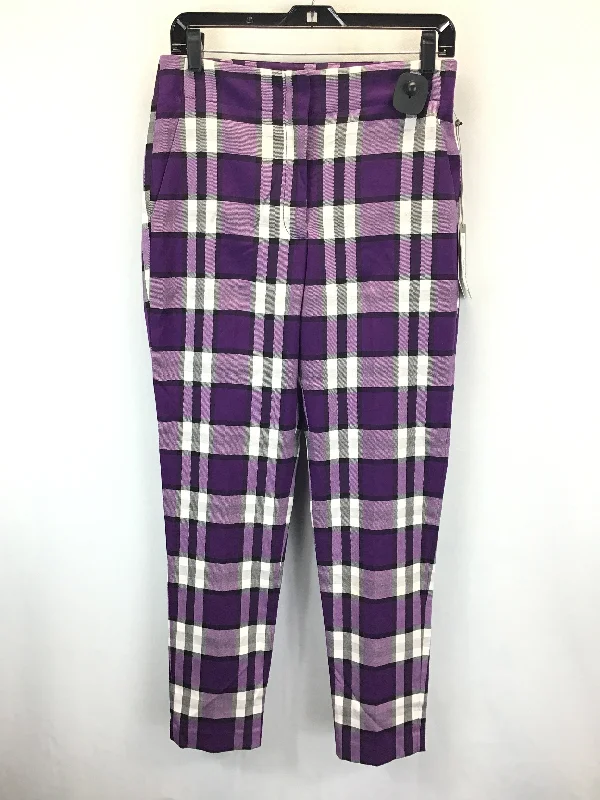 women's polyester pantsPants Dress By Eva Mendes In Purple & White, Size: 4